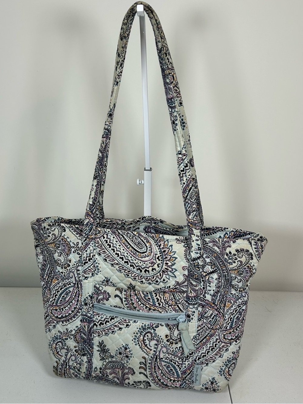 Vera Bradley Cream and Navy Paisley Quilted Tote